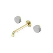 Serenity Wall Basin Set 160mm Spout With Carrara Handle Brushed Gold gallery detail image