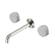 Serenity Wall Basin Set 160mm Spout With Carrara Handle Brushed Nickel gallery detail image
