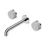 Serenity Wall Basin Set 220mm Spout With Carrara Handle Chrome gallery detail image
