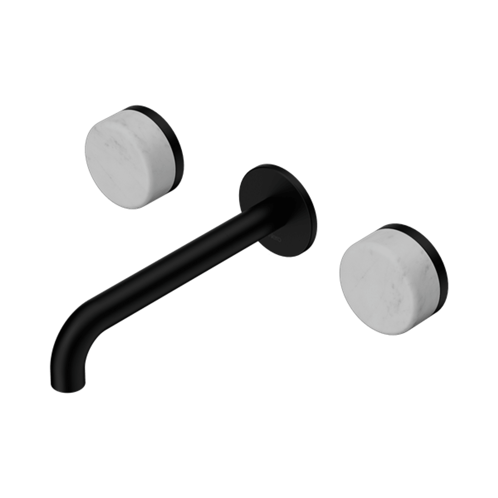 Serenity Wall Basin Set 185mm Spout With Carrara Handle Matte Black gallery detail image