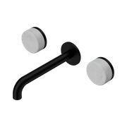 Serenity Wall Basin Set 185mm Spout With Carrara Handle Matte Black gallery detail image