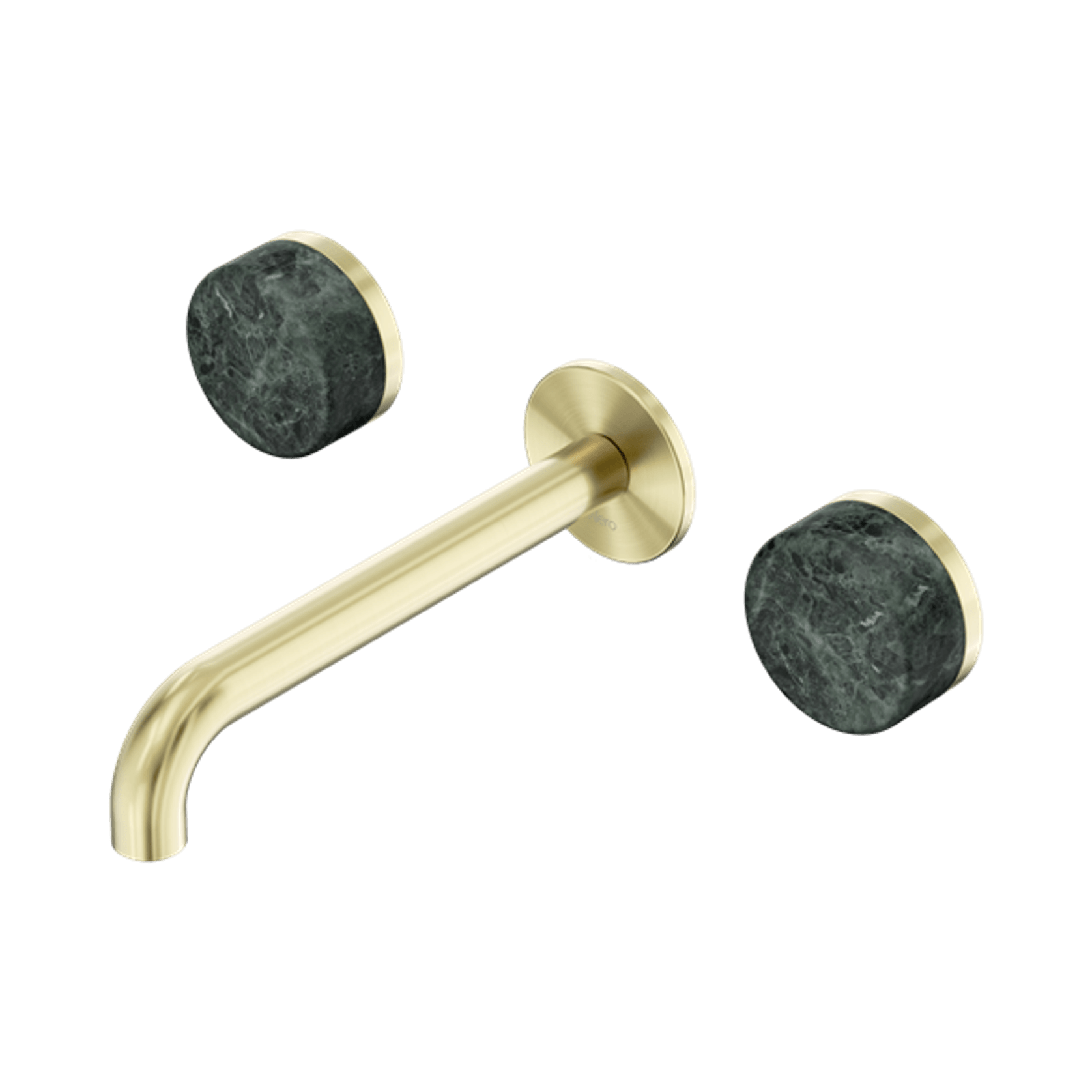 Serenity Wall Basin Set 220mm Spout With Verde Alpi Handle Brushed Gold gallery detail image
