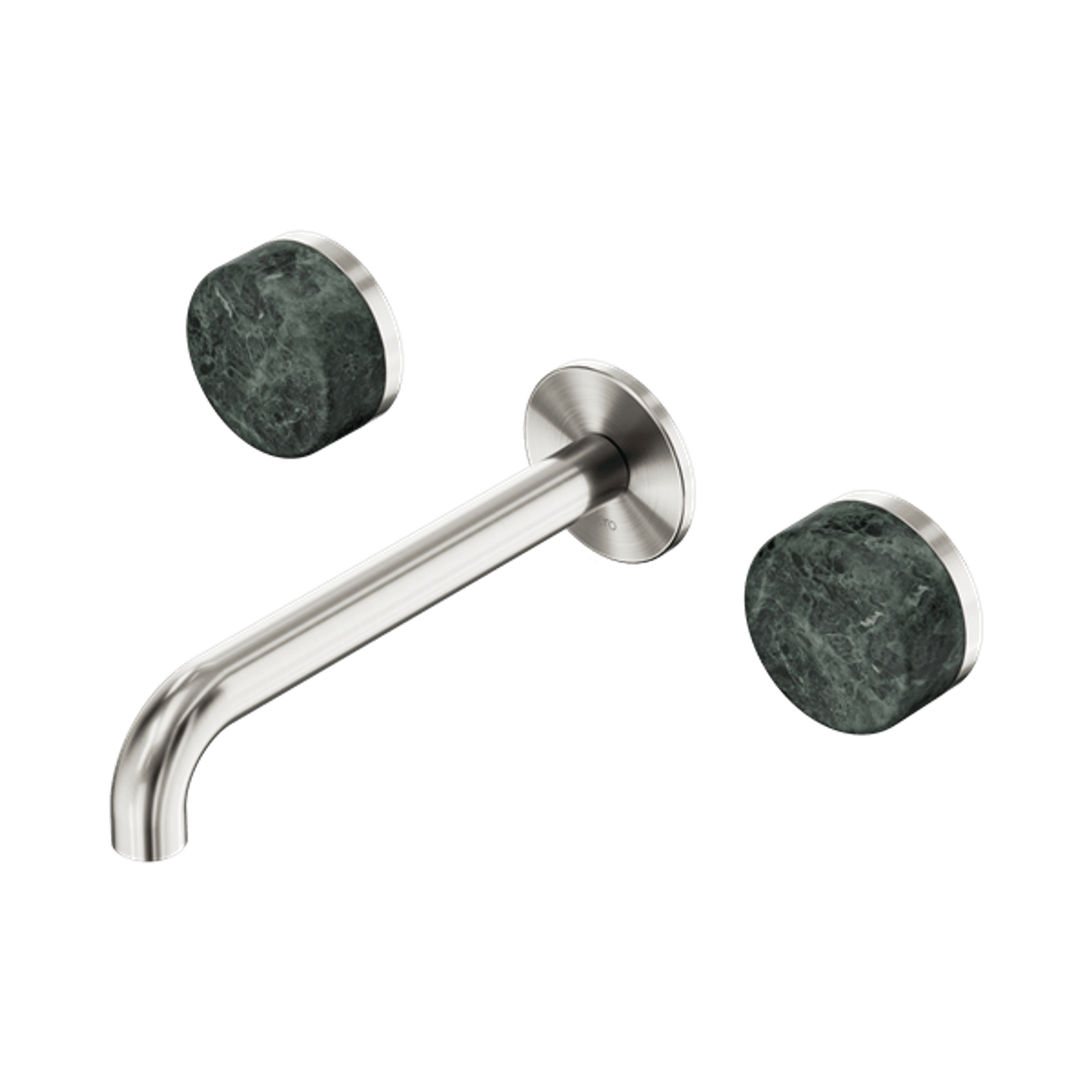 Serenity Wall Basin Set 220mm Spout With Verde Alpi Handle Brushed Nickel gallery detail image