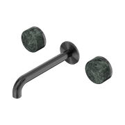 Serenity Wall Basin Set 160mm Spout With Verde Alpi Handle Gun Metal gallery detail image