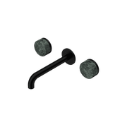 Serenity Wall Basin Set 220mm Spout With Verde Alpi Handle Matte Black gallery detail image