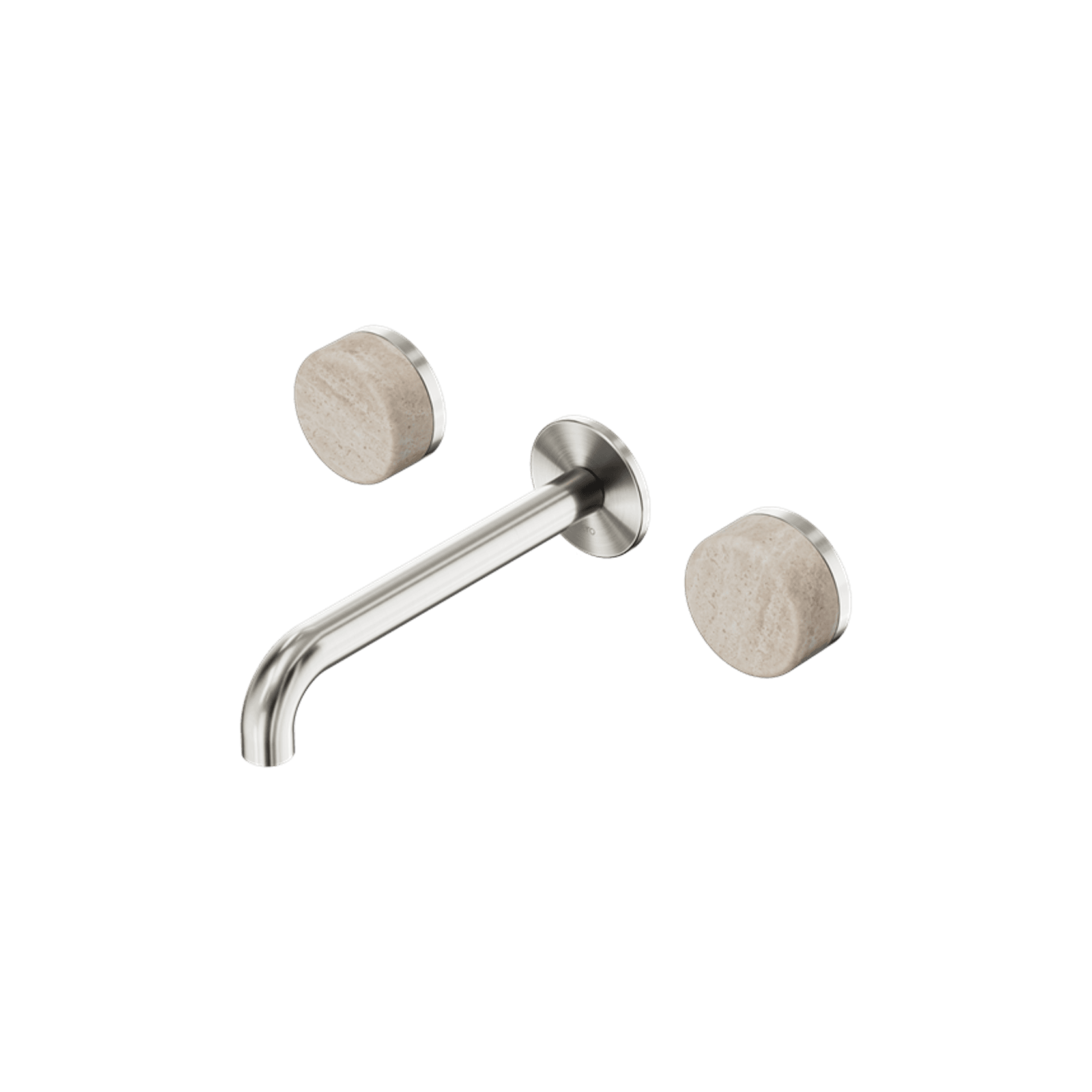 Serenity Wall Basin Set 185mm Spout With Rome Travertine Handle Brushed Nickel gallery detail image