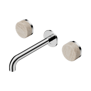 Serenity Wall Basin Set 220mm Spout With Rome Travertine Handle Chrome gallery detail image