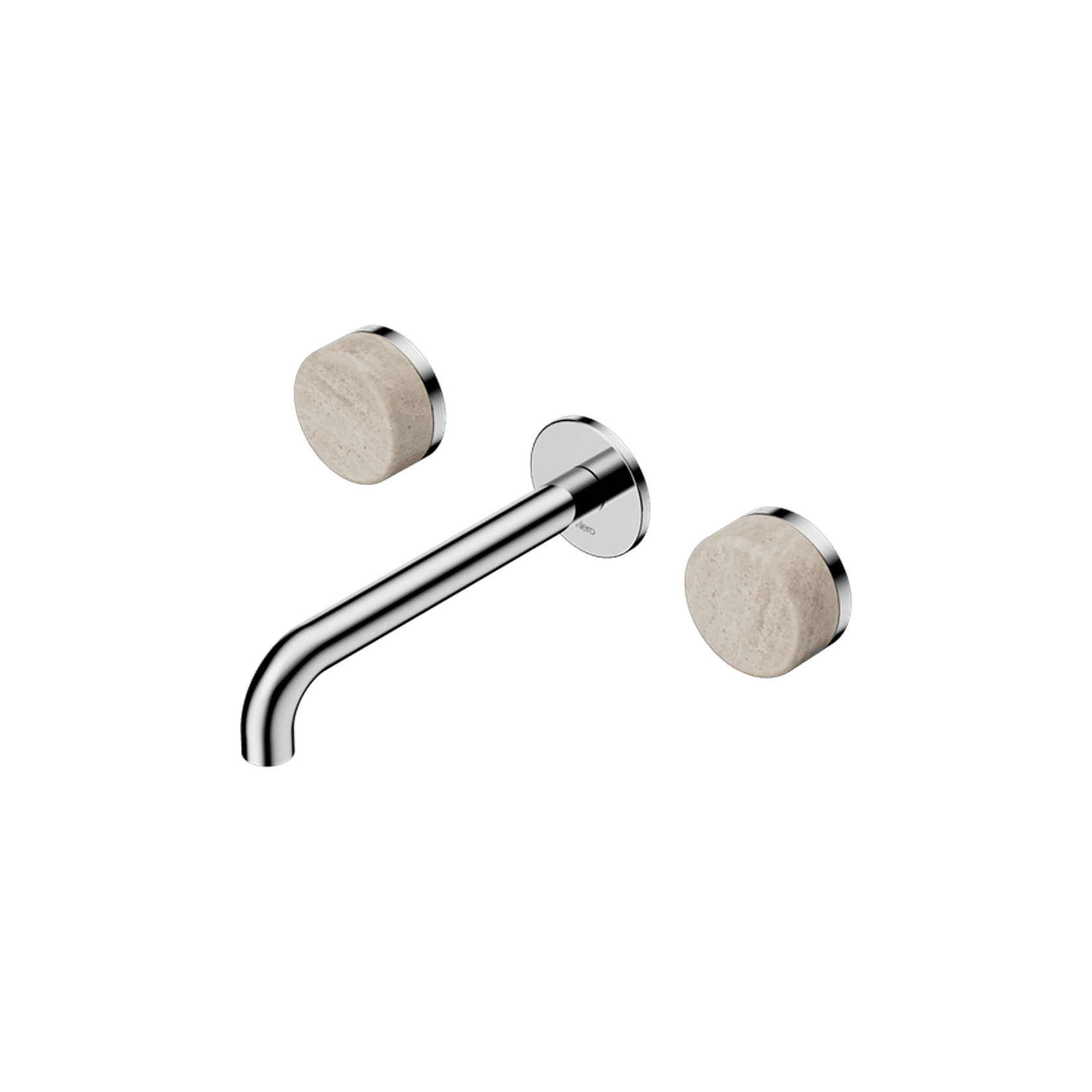 Serenity Wall Basin Set 185mm Spout With Rome Travertine Handle Chrome gallery detail image