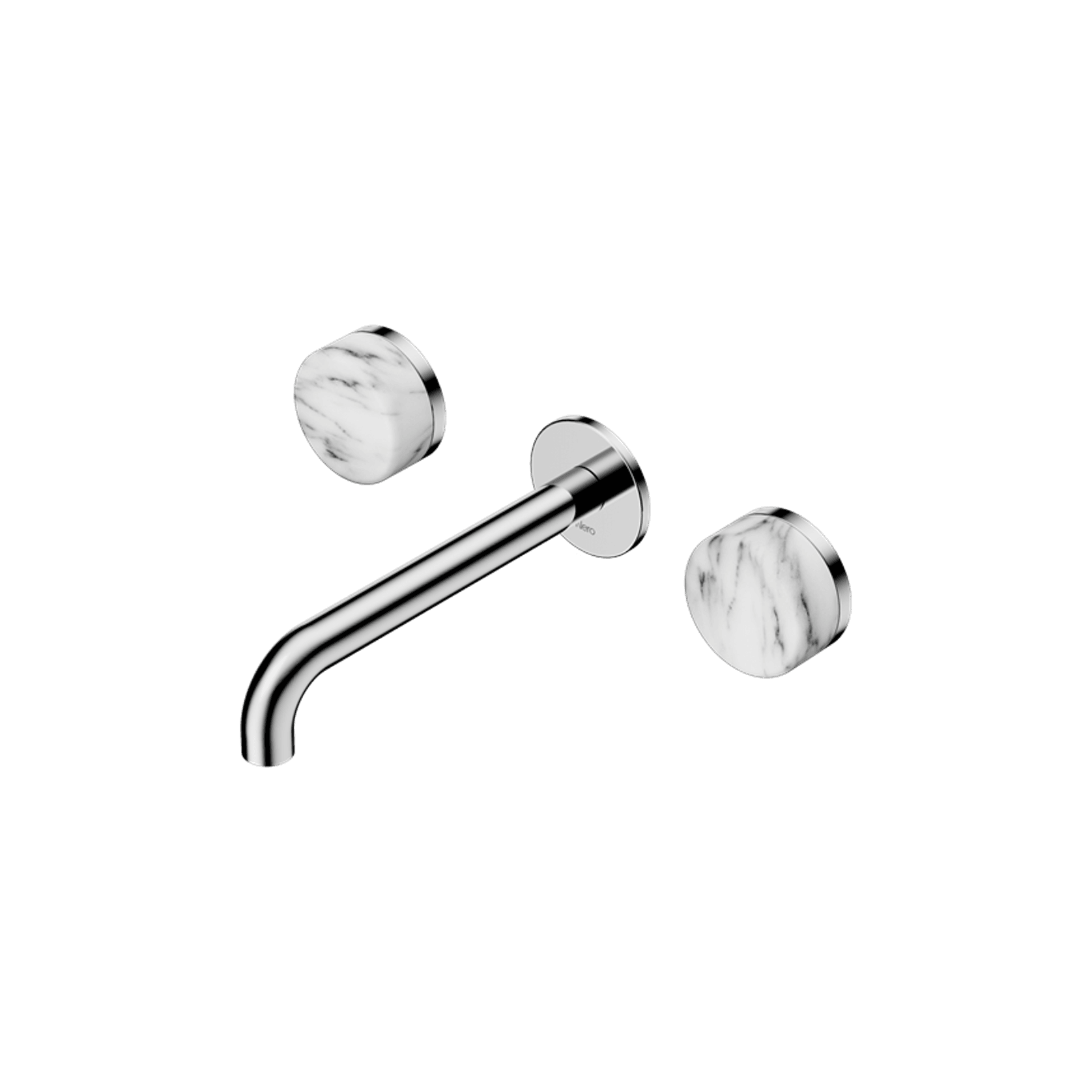 Serenity Wall Basin Set 160mm Spout With Arabescato Corchia Handle Chrome gallery detail image