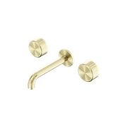 Serenity Wall Basin Set 160mm Spout With Metal Handle Brushed Gold gallery detail image