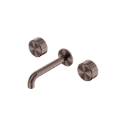 Serenity Wall Basin Set 160mm Spout With Metal Handle Brushed Bronze gallery detail image