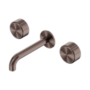 Serenity Wall Basin Set 185mm Spout With Metal Handle Brushed Bronze gallery detail image