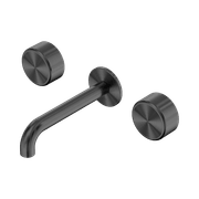 Serenity Wall Basin Set 185mm Spout With Metal Handle Gun Metal gallery detail image