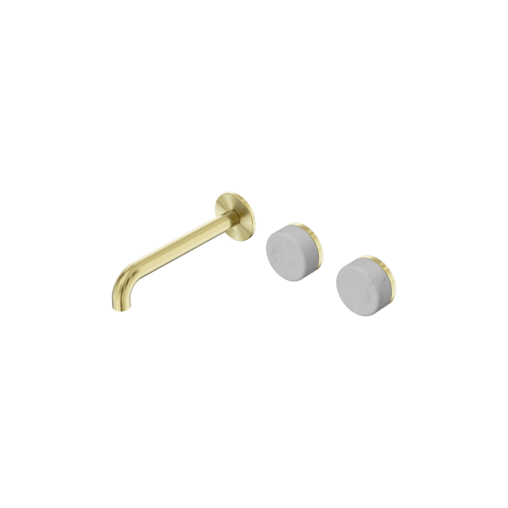 Serenity Wall Basin Set 185mm Offset Spout With Carrara Handle Brushed Gold gallery detail image