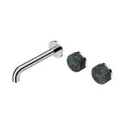 Serenity Wall Basin Set 160mm Offset Spout With Verde Alpi Handle Chrome gallery detail image