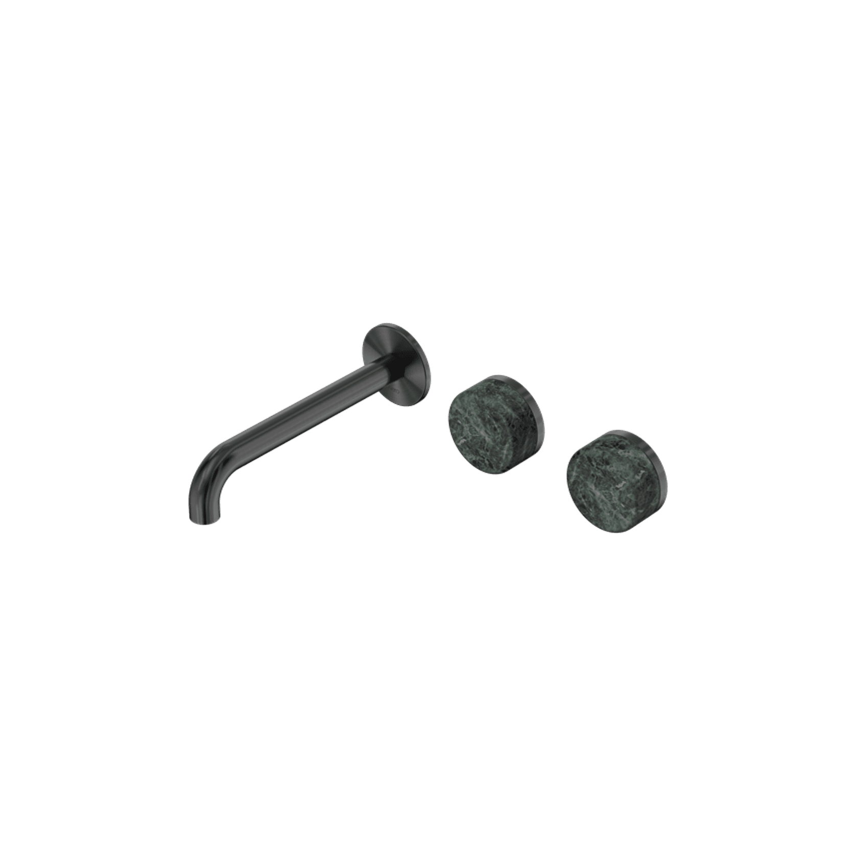 Serenity Wall Basin Set 185mm Offset Spout With Verde Alpi Handle Gun Metal gallery detail image