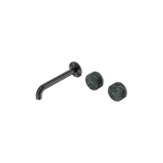 Serenity Wall Basin Set 160mm Offset Spout With Verde Alpi Handle Gun Metal gallery detail image