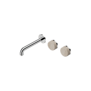 Serenity Wall Basin Set 160mm Offset Spout With Rome Travertine Handle Chrome gallery detail image