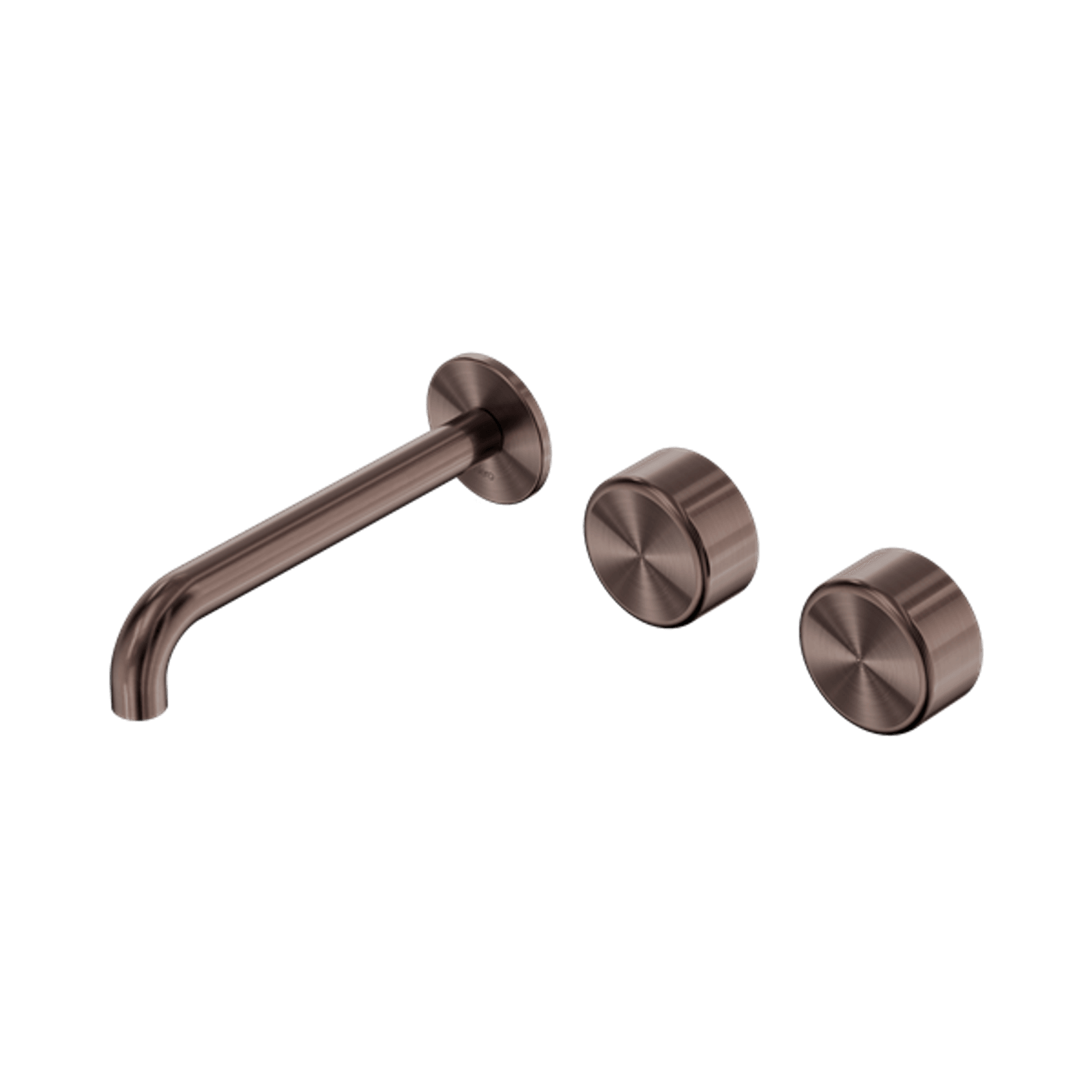 Serenity Wall Basin Set 185mm Offset Spout With Metal Handle Brushed Bronze gallery detail image