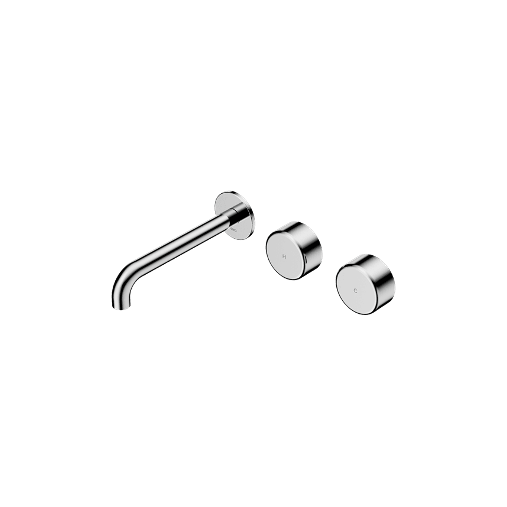 Serenity Wall Basin Set 185mm Offset Spout With Metal Handle Chrome gallery detail image