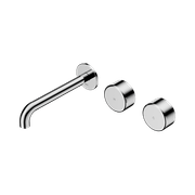 Serenity Wall Basin Set 185mm Offset Spout With Metal Handle Chrome gallery detail image