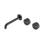 Serenity Wall Basin Set 160mm Offset Spout With Metal Handle Gun Metal gallery detail image