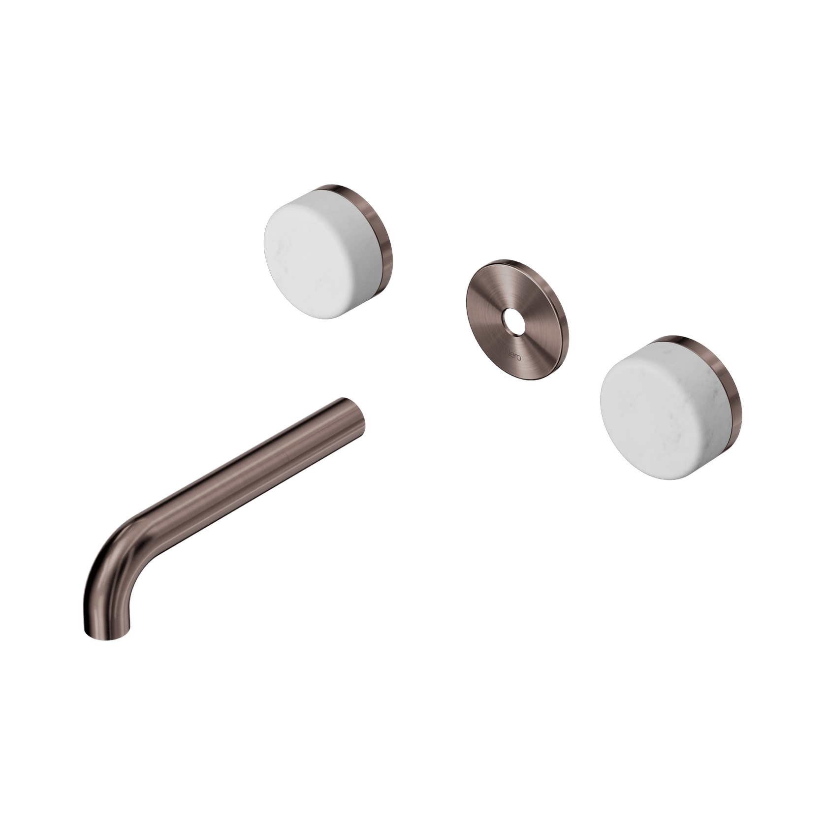 Serenity Wall Basin 160mm Spout + Carrara Handle Brushed Bronze gallery detail image