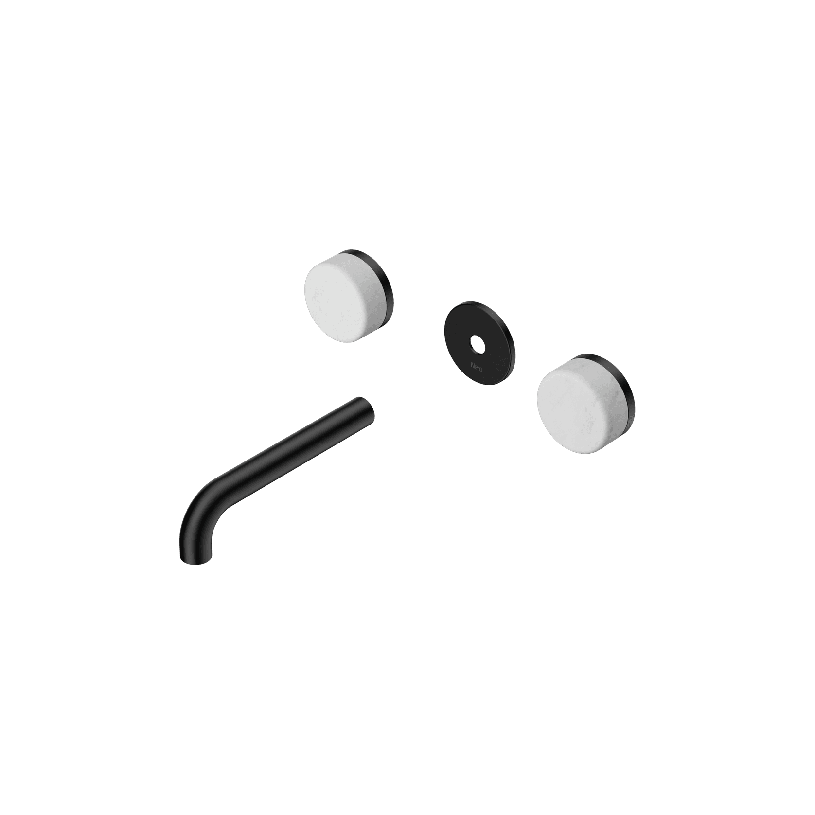 Serenity Wall Basin 160mm Spout + Carrara Handle Matte Black gallery detail image