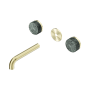 Serenity Wall Basin 160mm Spout + Verde Alpi Handle Brushed Gold gallery detail image