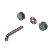 Serenity Wall Basin 160mm Spout + Verde Alpi Handle Brushed Bronze gallery detail image