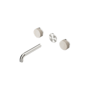 Serenity Wall Basin 160mm Spout + Rome Travertine Handle Brushed Nickel gallery detail image