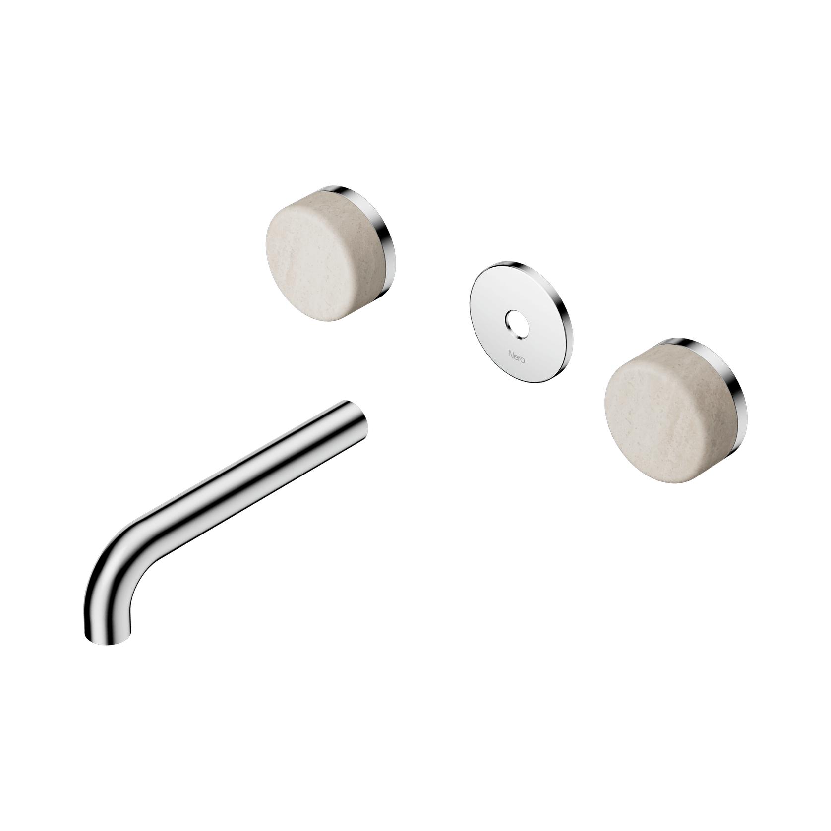 Serenity Wall Basin 160mm Spout + Rome Travertine Handle Chrome gallery detail image