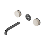 Serenity Wall Basin 160mm Spout + Rome Travertine Handle Gun Metal gallery detail image