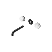 Serenity Wall Basin 160mm Spout + Arabescato Corchia Handle Matte Black gallery detail image