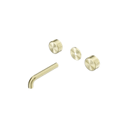 Serenity Wall Basin 160mm Spout + Metal Handle Brushed Gold gallery detail image