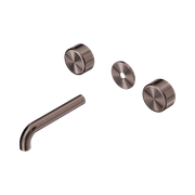 Serenity Wall Basin 160mm Spout + Metal Handle Brushed Bronze gallery detail image