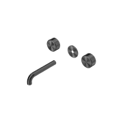 Serenity Wall Basin 160mm Spout + Metal Handle Gun Metal gallery detail image