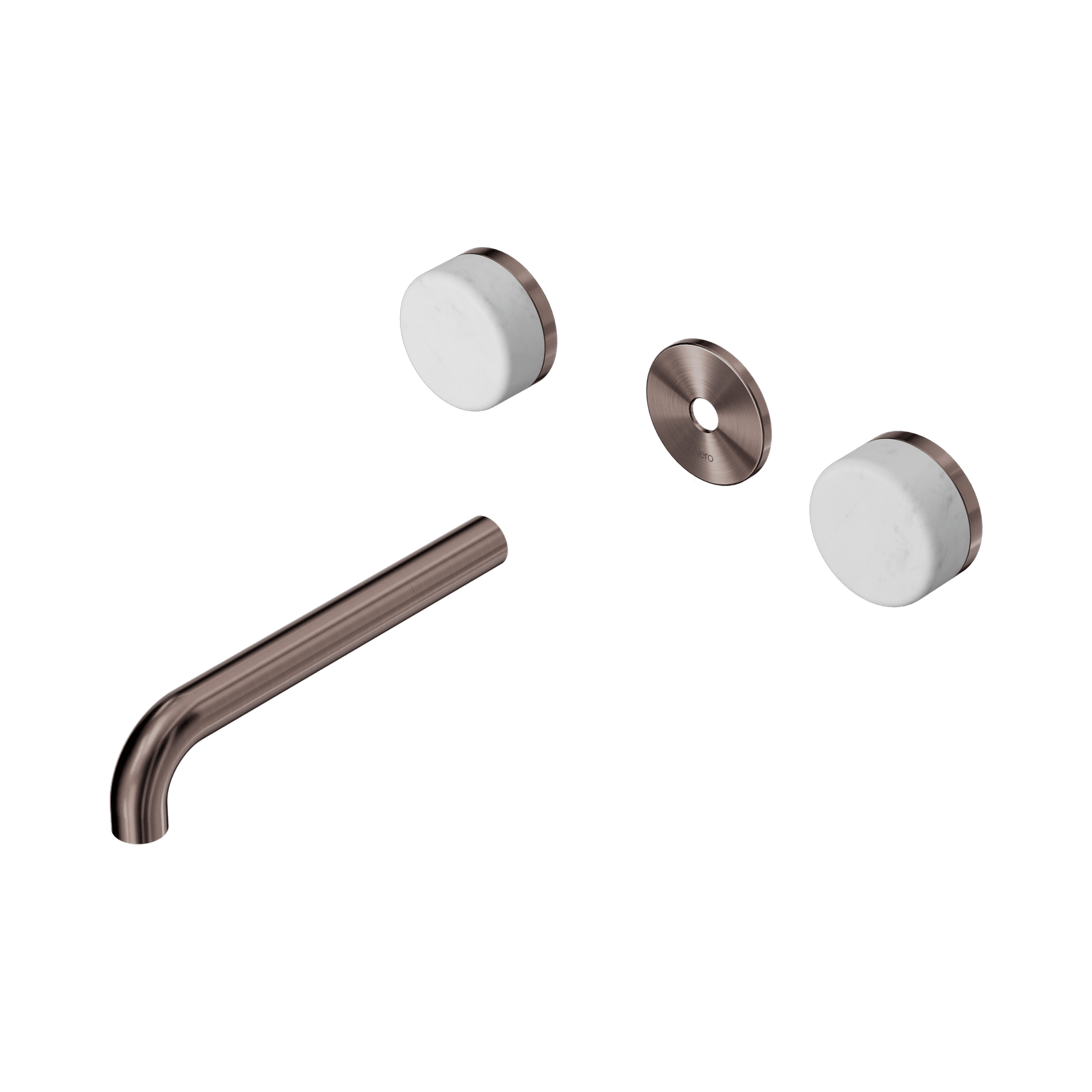 Serenity Wall Basin 185mm Spout + Carrara Handle Brushed Bronze gallery detail image