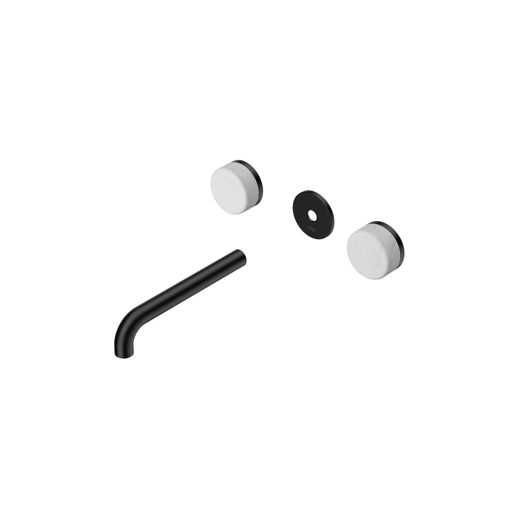 Serenity Wall Basin 185mm Spout + Carrara Handle Matte Black gallery detail image