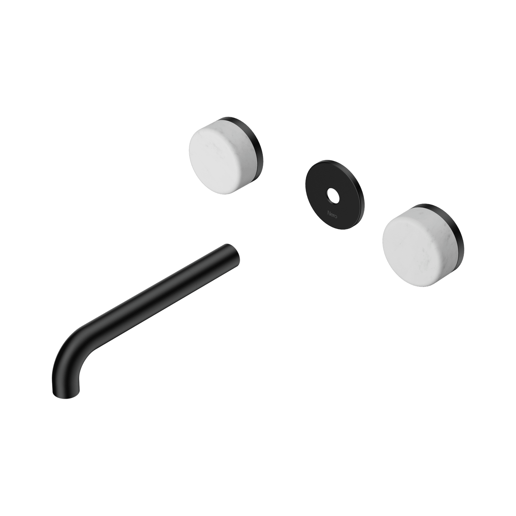 Serenity Wall Basin 185mm Spout + Carrara Handle Matte Black gallery detail image