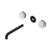 Serenity Wall Basin 185mm Spout + Carrara Handle Matte Black gallery detail image