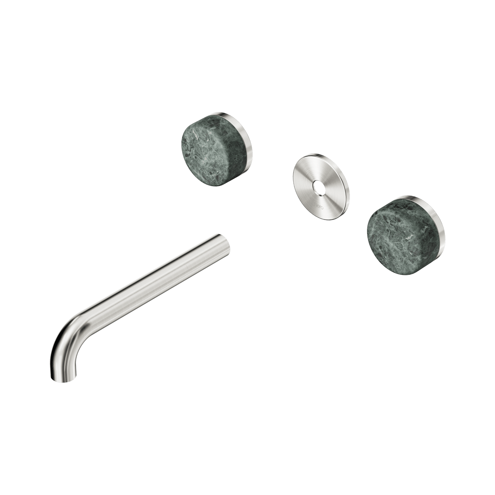 Serenity Wall Basin 185mm Spout + Verde Alpi Handle Brushed Nickel gallery detail image