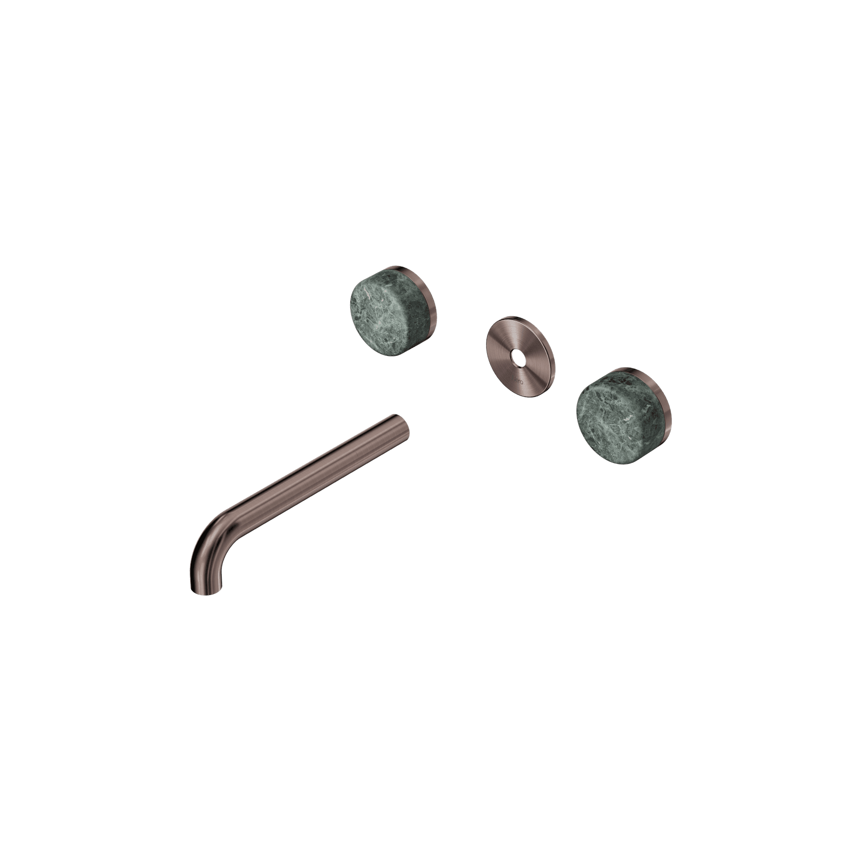 Serenity Wall Basin 185mm Spout + Verde Alpi Handle Brushed Bronze gallery detail image