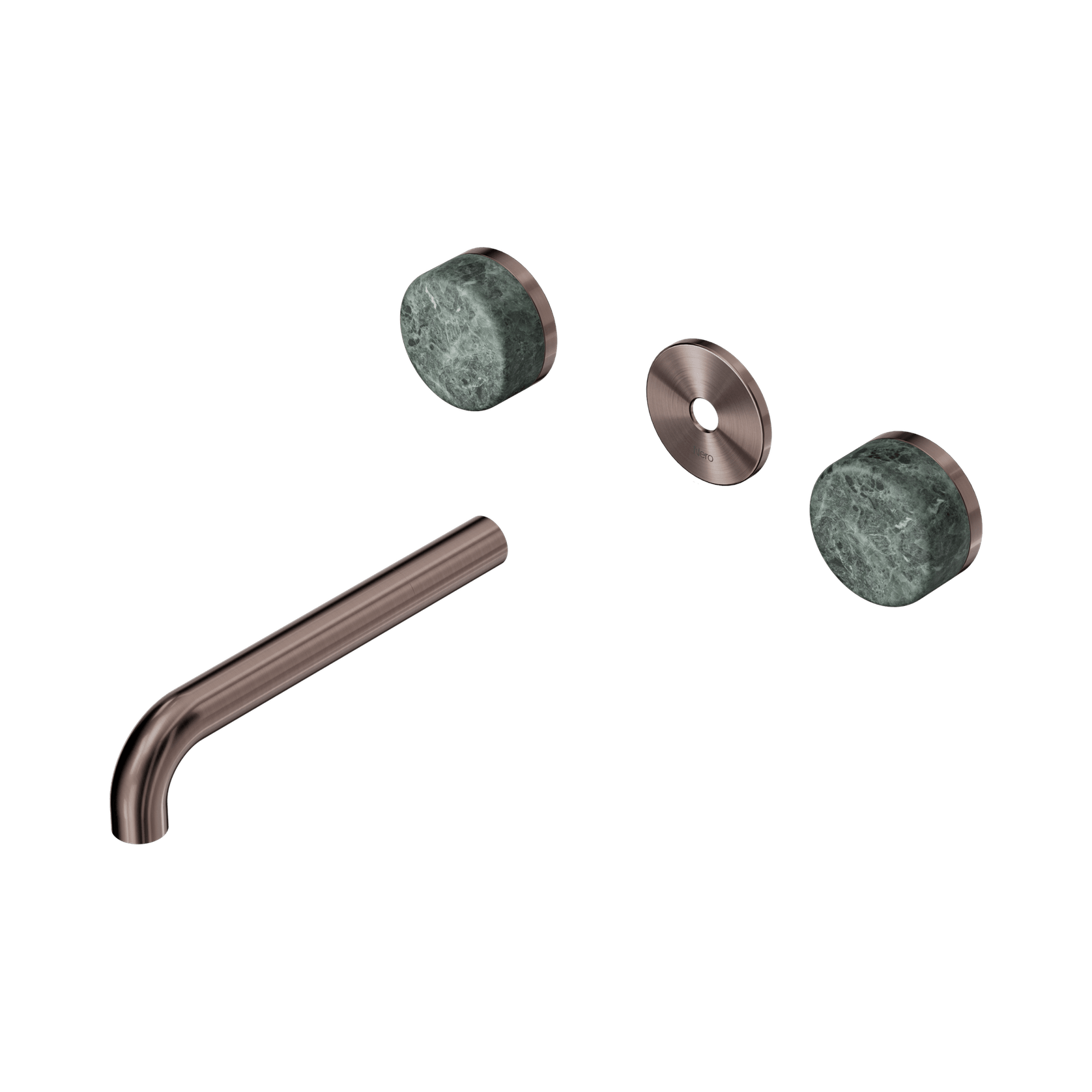 Serenity Wall Basin 185mm Spout + Verde Alpi Handle Brushed Bronze gallery detail image