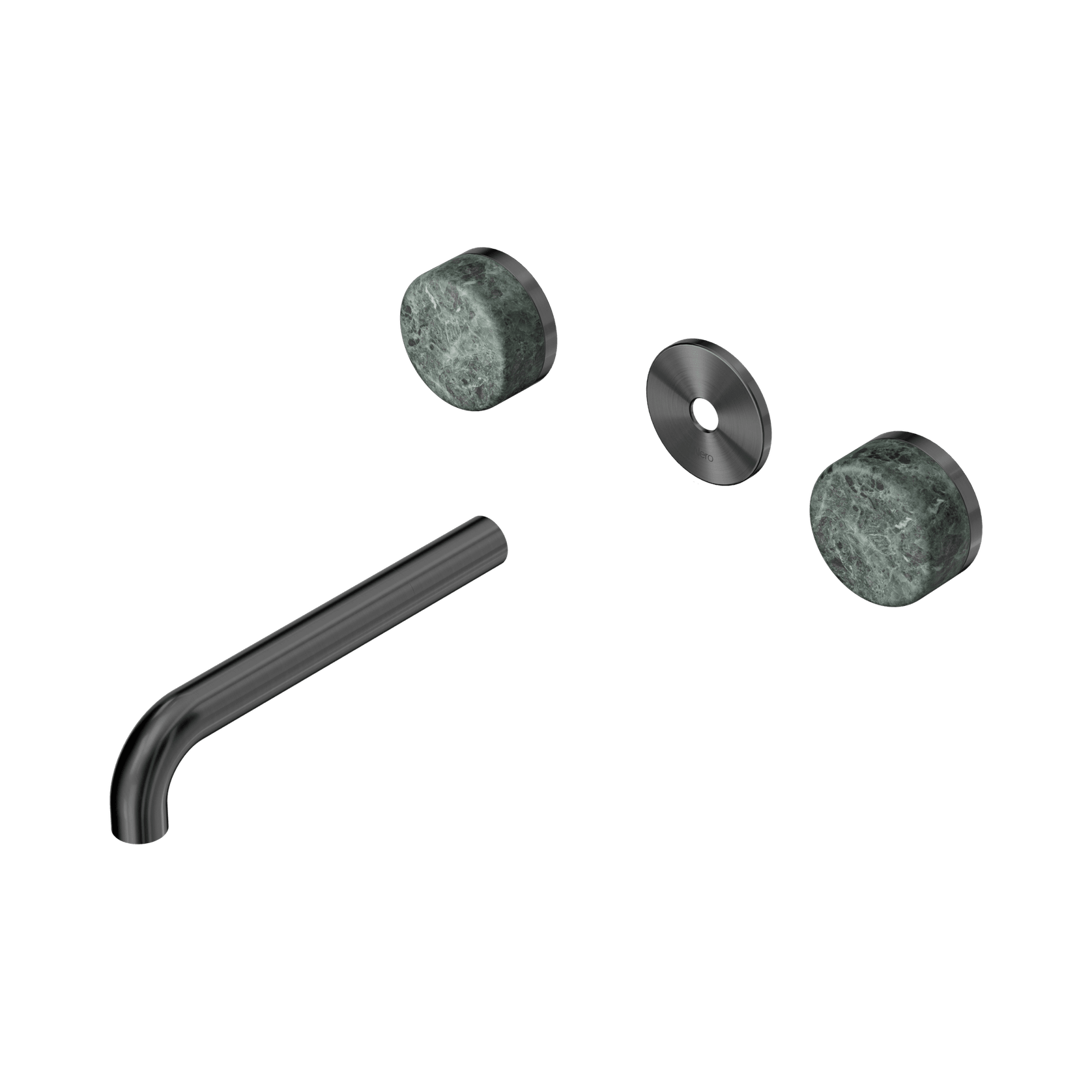 Serenity Wall Basin 185mm Spout + Verde Alpi Handle Gun Metal gallery detail image