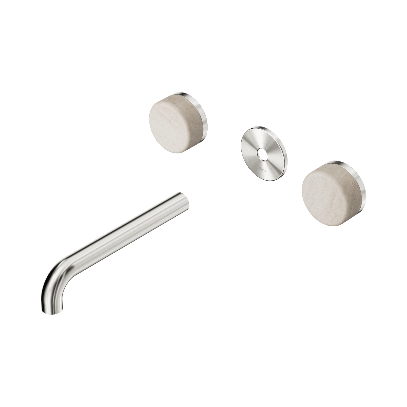 Serenity Wall Basin 185mm Spout + Rome Travertine Handle Brushed Nickel gallery detail image