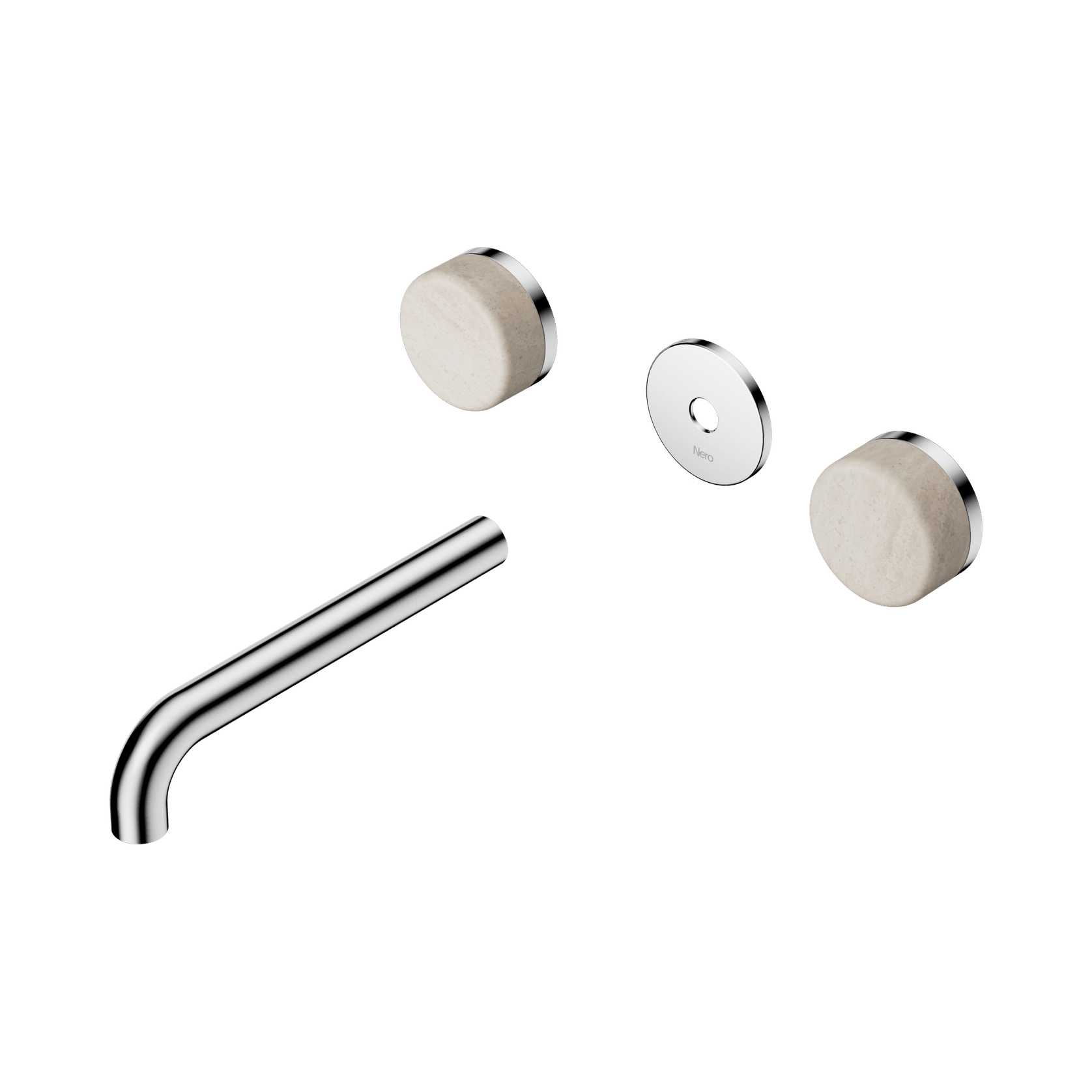 Serenity Wall Basin 185mm Spout + Rome Travertine Handle Chrome gallery detail image