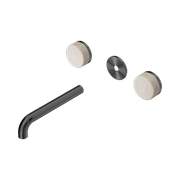 Serenity Wall Basin 185mm Spout + Rome Travertine Handle Gun Metal gallery detail image