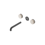 Serenity Wall Basin 185mm Spout + Rome Travertine Handle Gun Metal gallery detail image