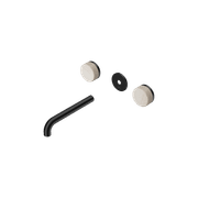 Serenity Wall Basin 185mm Spout + Rome Travertine Handle Matte Black gallery detail image